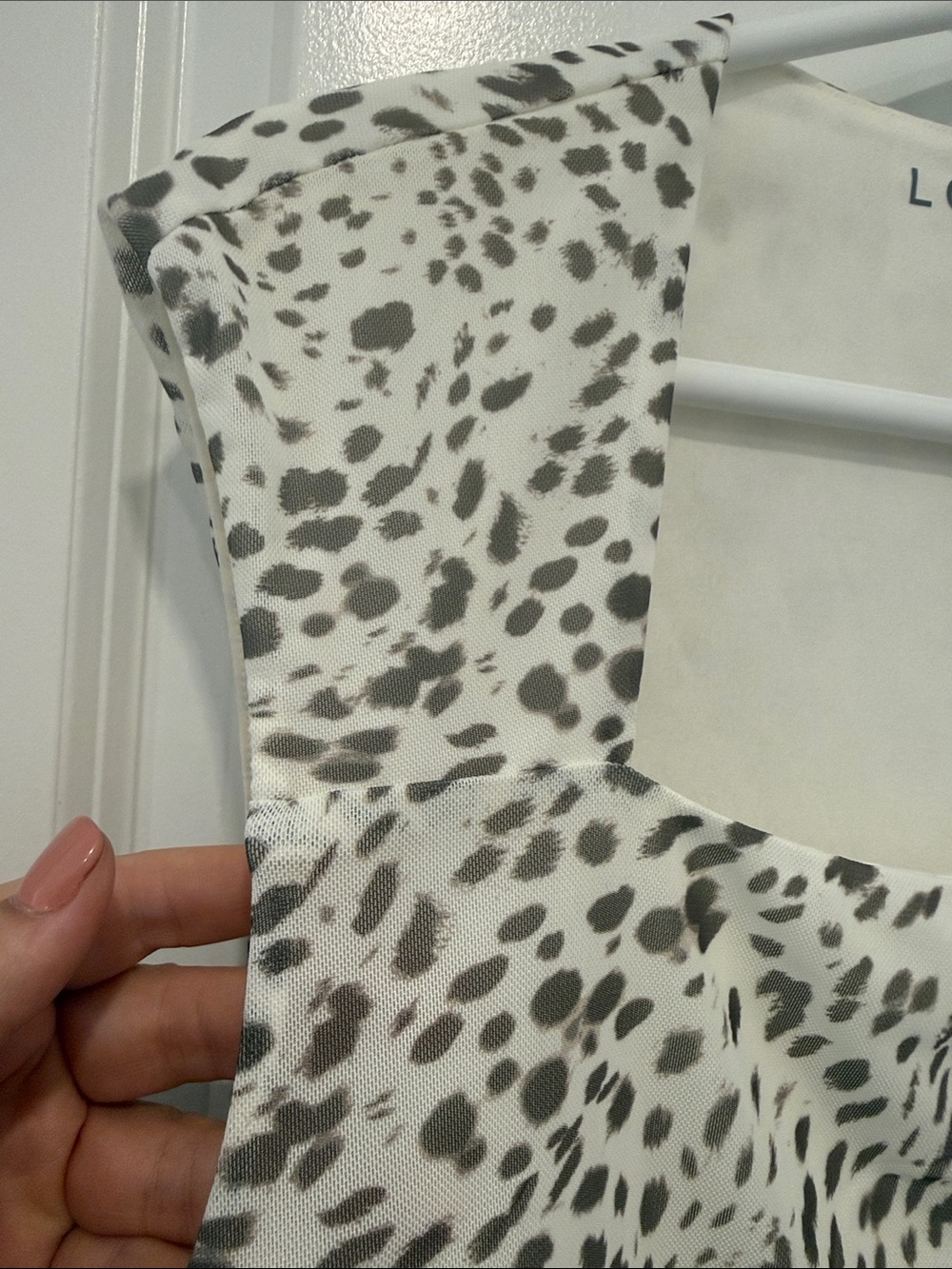Cheetah Print Mesh Ruched Square Neck Top - Picture 5 of 7